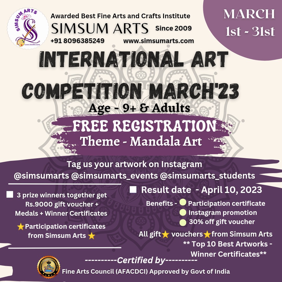 INTERNATIONAL ONLINE ART COMPETITION MANDALA ART MARCH 2023