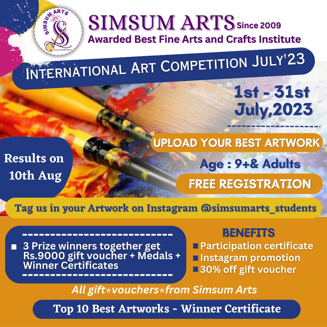 INTERNATIONAL ONLINE ART COMPETITION JULY 2023 SIMSUM ARTS
